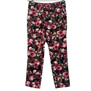 Banana Republic Women's Pants Multicolor Floral Print Size 2 Avery Fit‎ Cropped